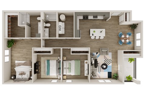 3 Bed 2 Bath 1390 SF Floor Plan at Preserve at Sycamore Creek, Osage Beach, 65065